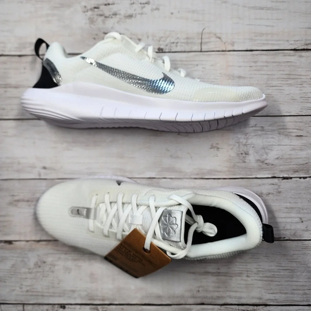 Sz 11 WMNS (M 9.5)‎ NIKE Flex Experience RN 12 PRM White Silver FZ2114-100 NoLid